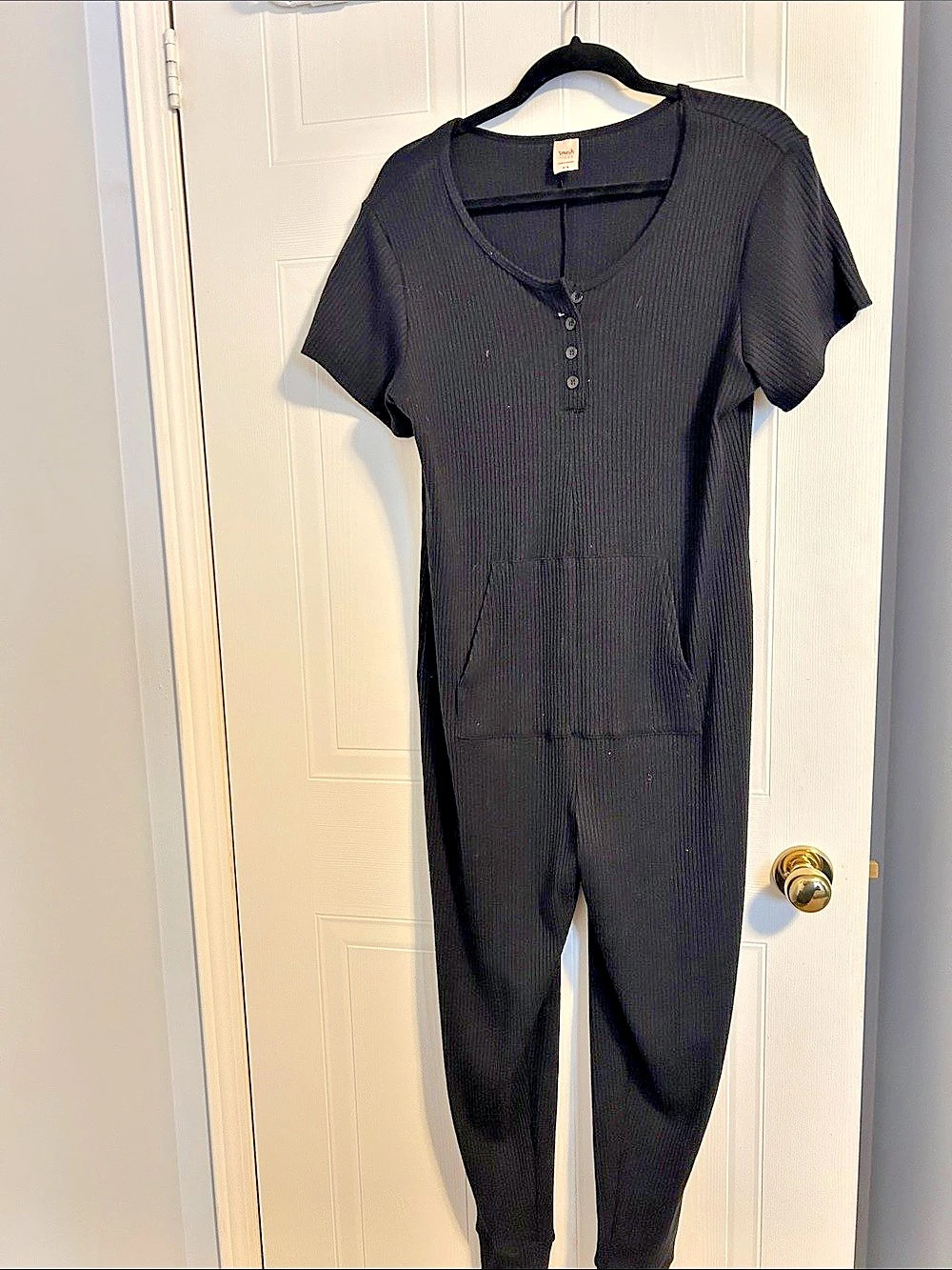Smash + Tess Ribbed Jumpsuit in Black Size Medium
